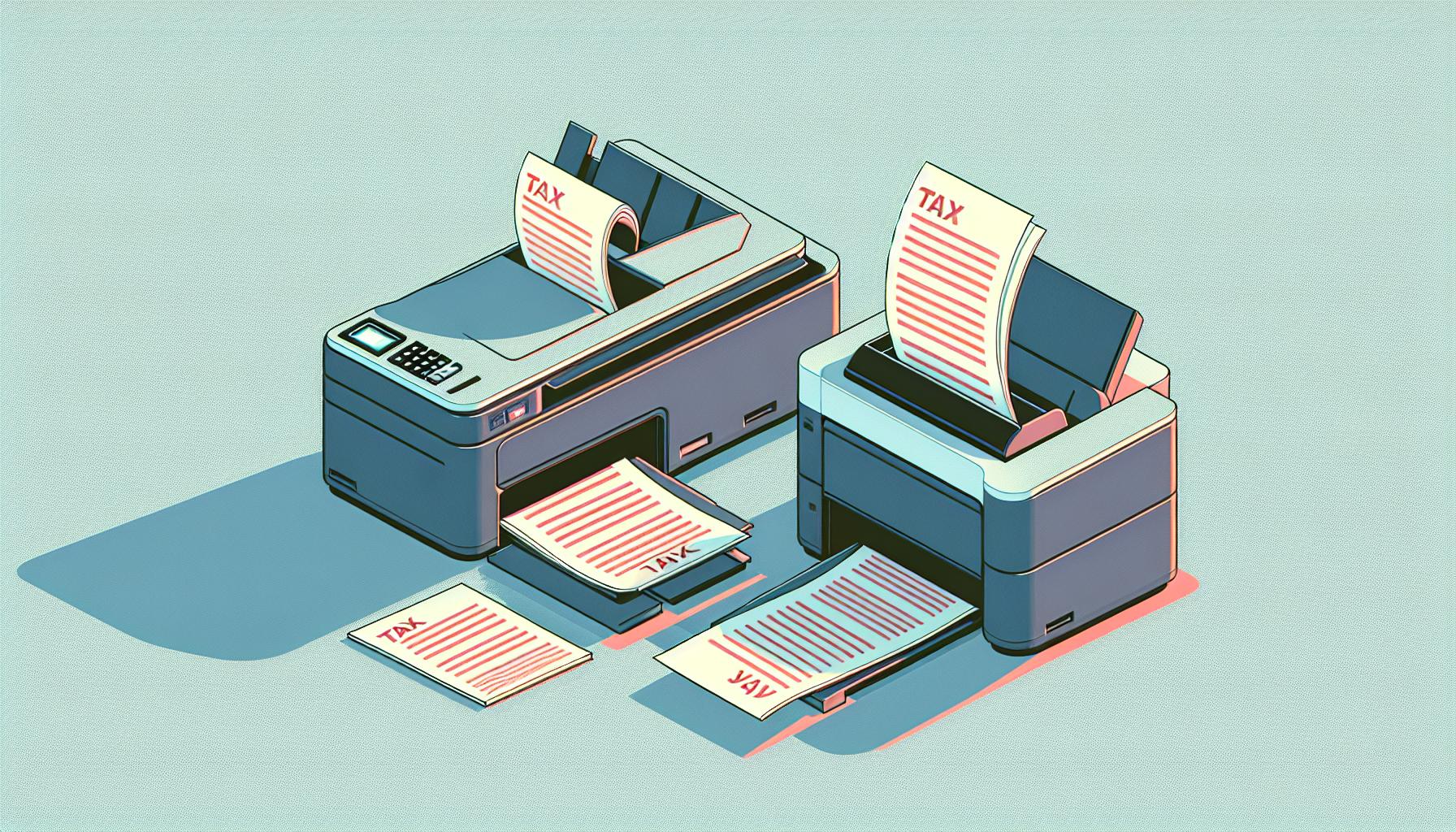 grafika: porownanie drukarek do druku dokumentow podatkowych