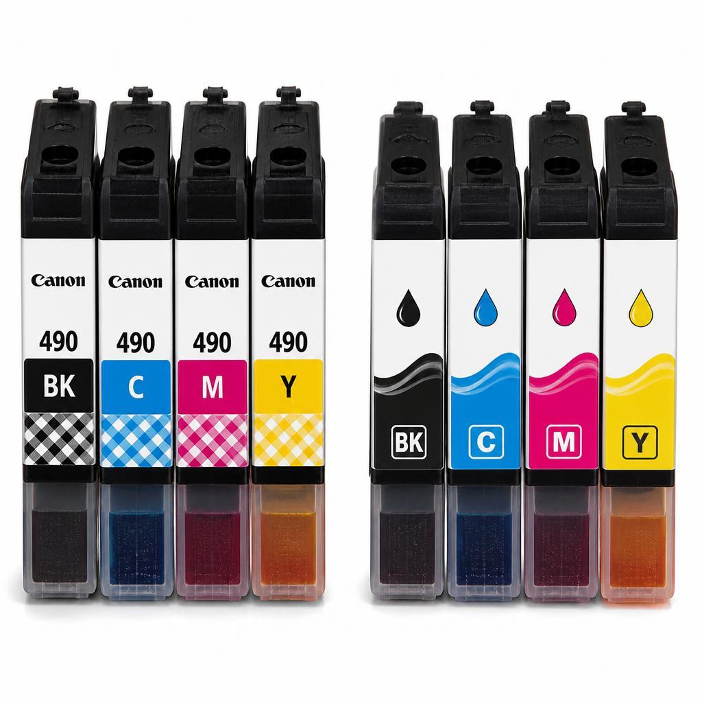 Tusze Canon GI-490 CMYK - zamienniki i oryginalne